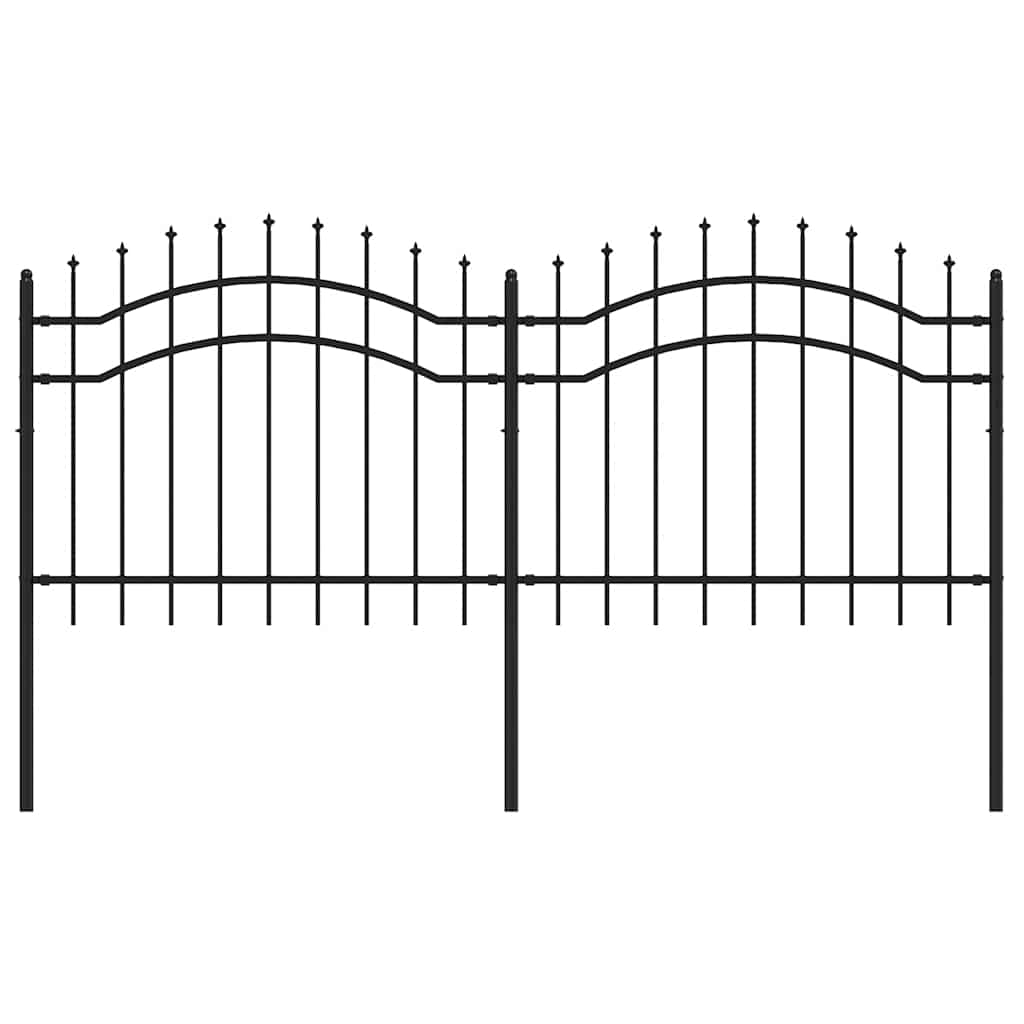 Vidaxl -Gartenzaun mit Spilepunkten 140 cm Pulver -Stahlschwarz