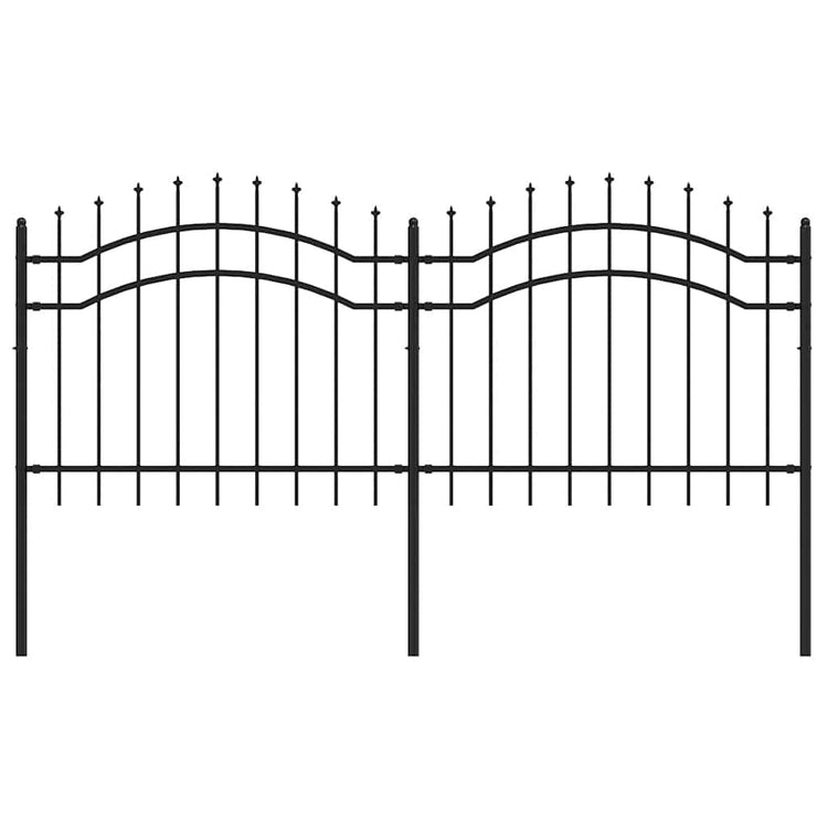 Vidaxl -Gartenzaun mit Spilepunkten 140 cm Pulver -Stahlschwarz