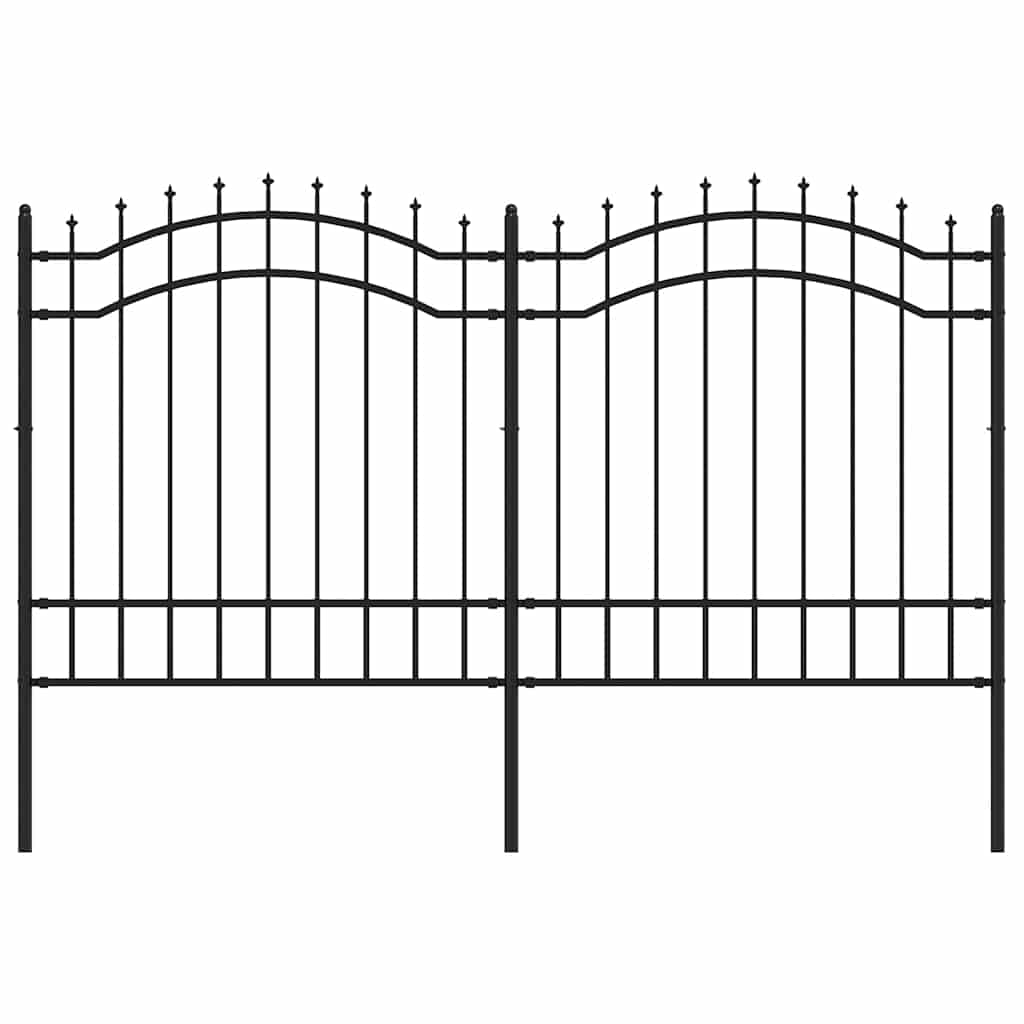 Vidaxl -Gartenzaun mit Spilepunkten 165 cm Pulver -Stahlschwarz