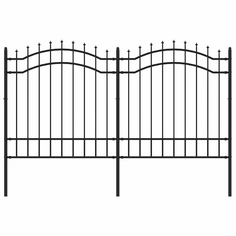 Vidaxl -Gartenzaun mit Spilepunkten 165 cm Pulver -Stahlschwarz