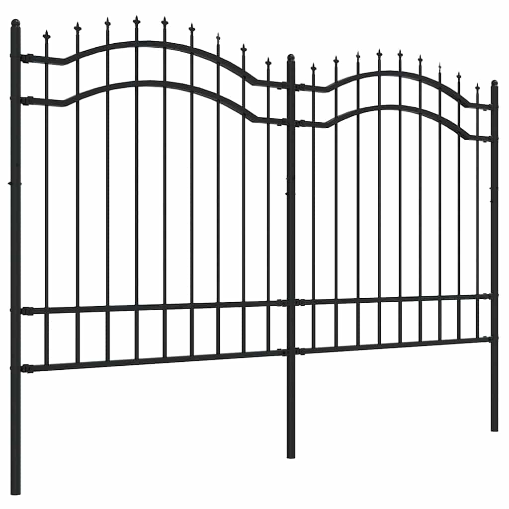 Vidaxl -Gartenzaun mit Spilepunkten 165 cm Pulver -Stahlschwarz