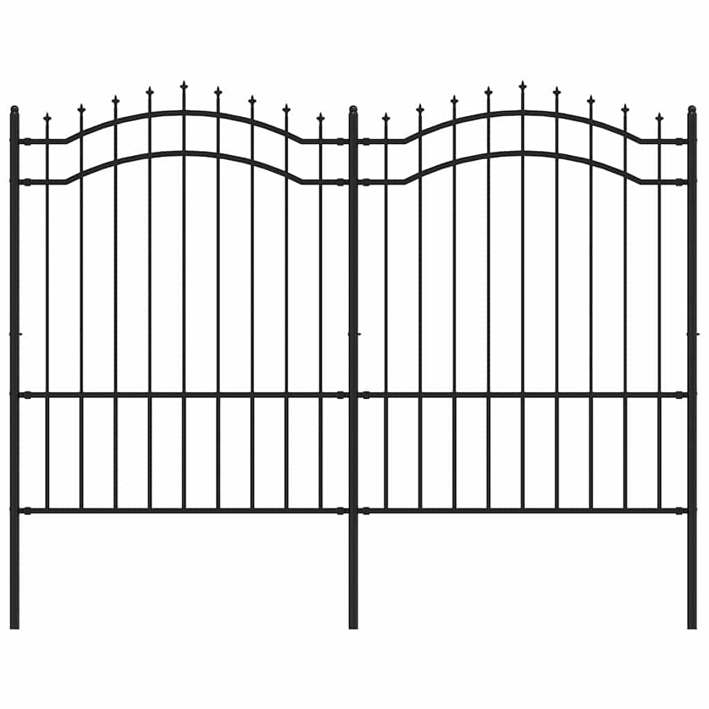 Vidaxl Gartenzaun mit Spilepunkten 190 cm Pulver -Stahl schwarz