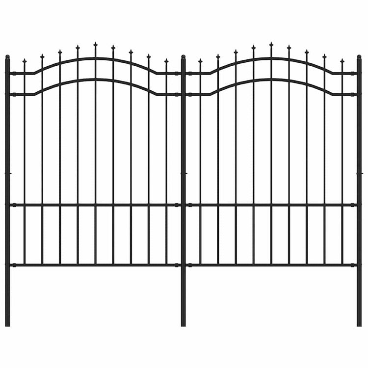 Vidaxl Gartenzaun mit Spilepunkten 190 cm Pulver -Stahl schwarz