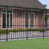 Vidaxl Gartenzaun mit Spilepunkten 222 cm Pulver -Stahl schwarz