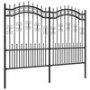 Vidaxl Gartenzaun mit Spilepunkten 190 cm Pulver -Stahl schwarz
