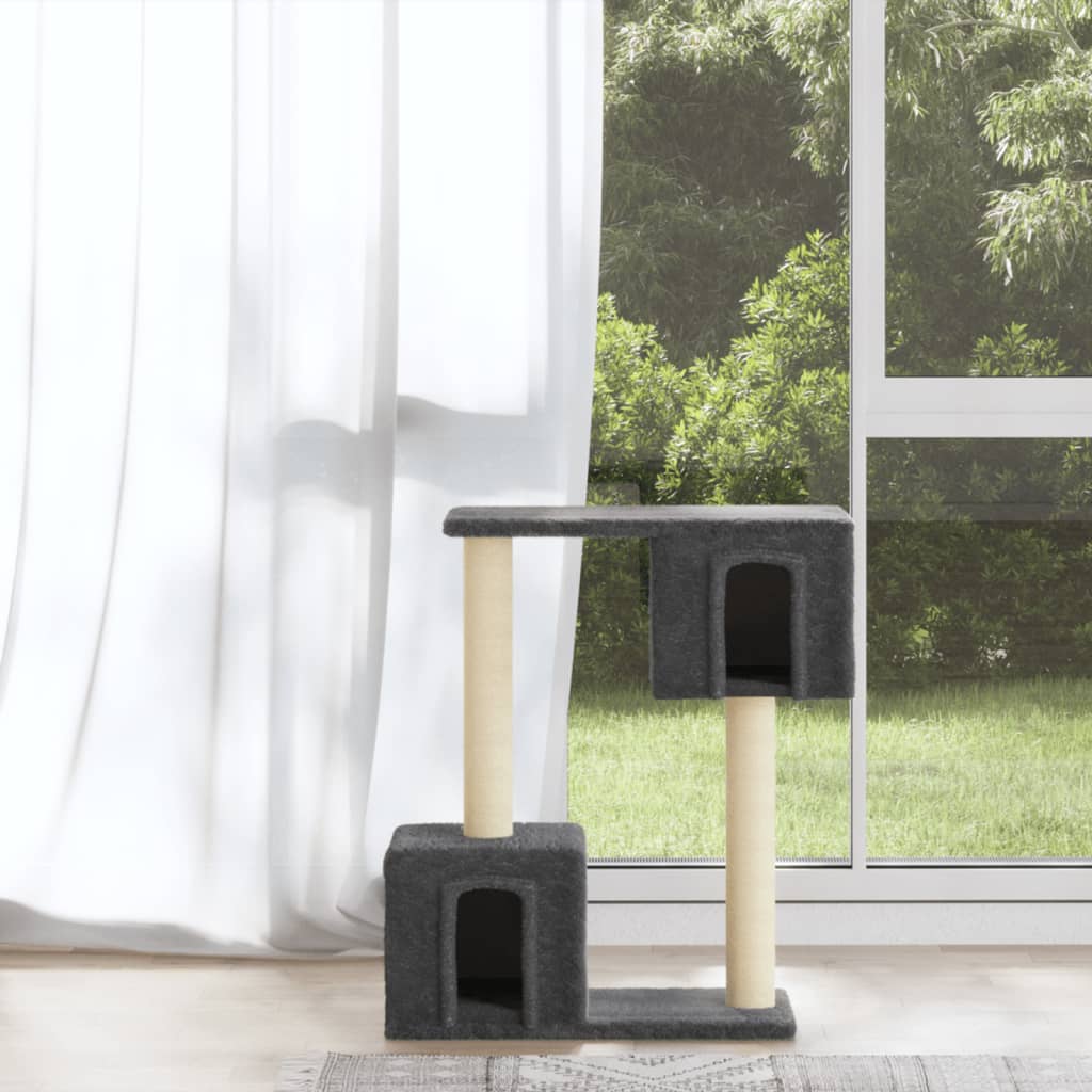 Vidaxl -Katzenmöbel mit Sisal -Kratzerpfosten 60 cm dunkelgrau