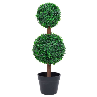 VIDAXL Künstliche Pflanze mit Potbox -Boxer sphärische Formation 60 cm Grün