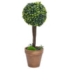 VIDAXL -Künstliche Pflanzen mit Topf 2 St. Boxholz Kugelformation 41 cm Grün