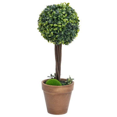 VIDAXL Künstliche Pflanzen mit Topf 2 St. Boxholz Kugelformation 56 cm Grün