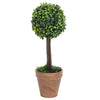 VIDAXL Künstliche Pflanzen mit Topf 2 St. Boxholz Kugelformation 56 cm Grün