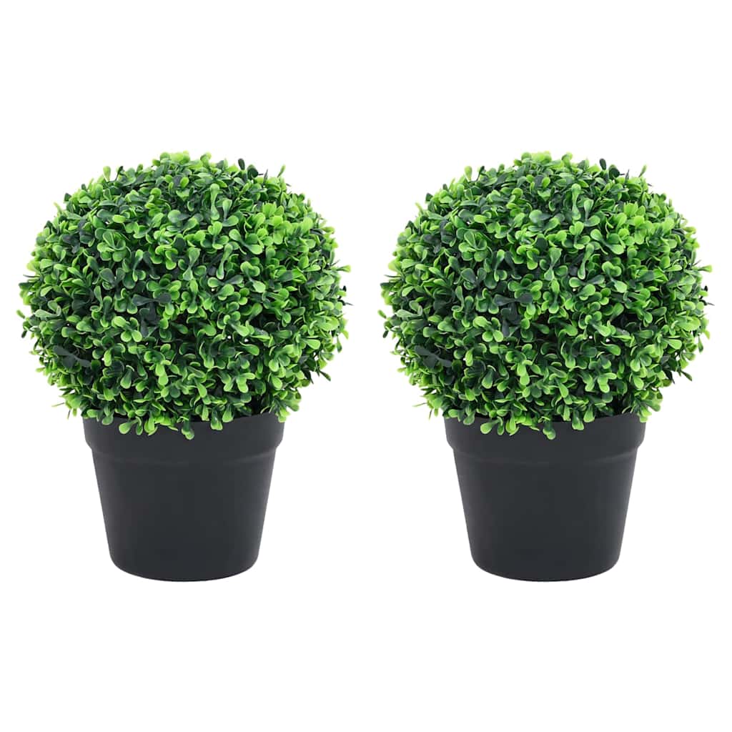 VIDAXL -Künstliche Pflanzen mit Topf 2 St buxus sphärische Formation 37 cm Grün