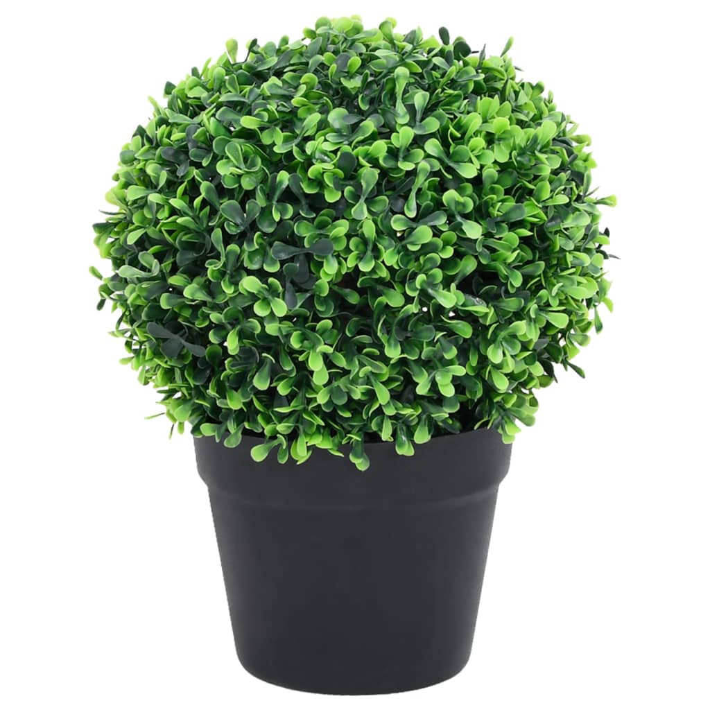 VIDAXL Künstliche Pflanzen mit Topf 2 St buxus sphärische Formation 27 cm Grün