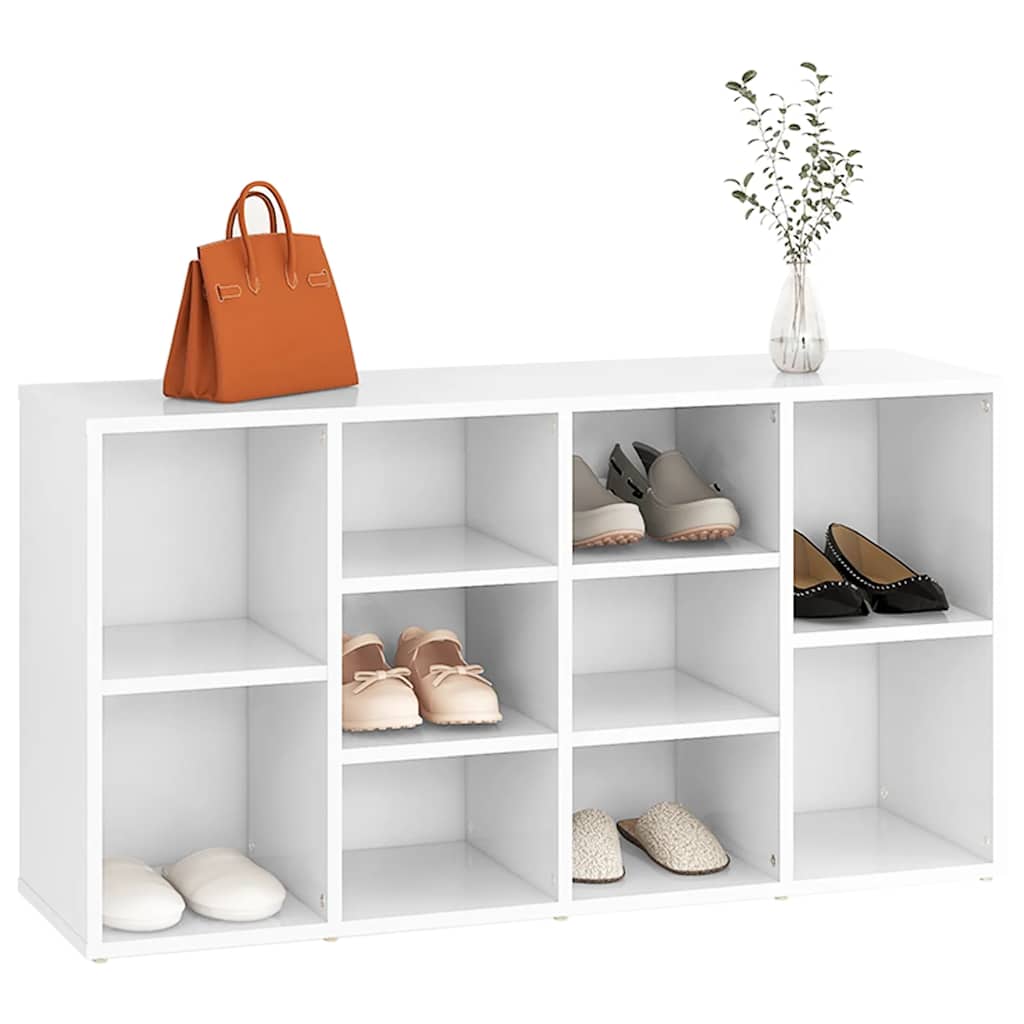 Vidaxl Schuhe Bank 103x30x54,5 cm verarbeitetes Holz weiß