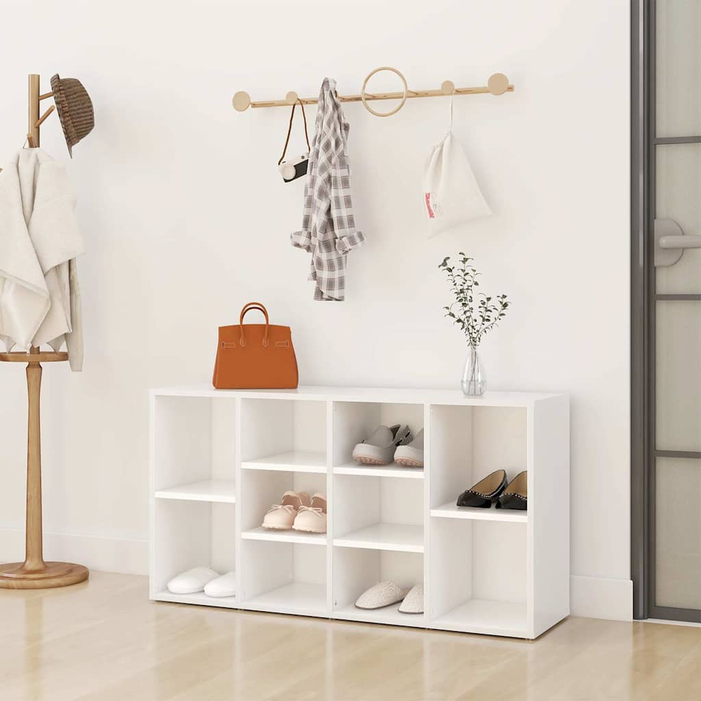 Vidaxl Schuhe Bank 103x30x54,5 cm verarbeitetes Holz weiß