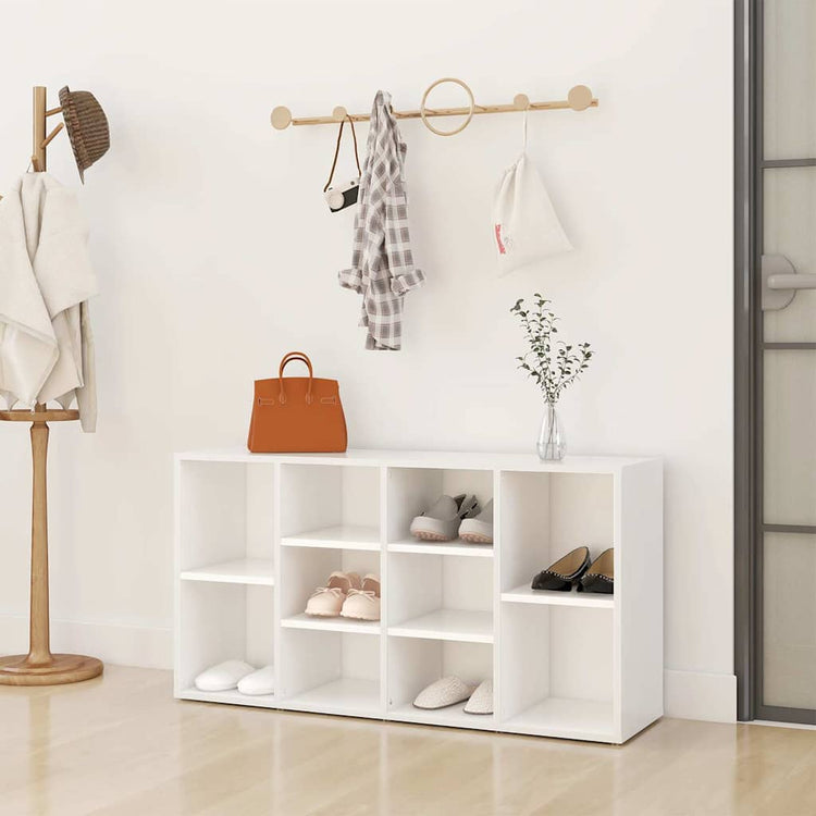 Vidaxl Schuhe Bank 103x30x54,5 cm verarbeitetes Holz weiß