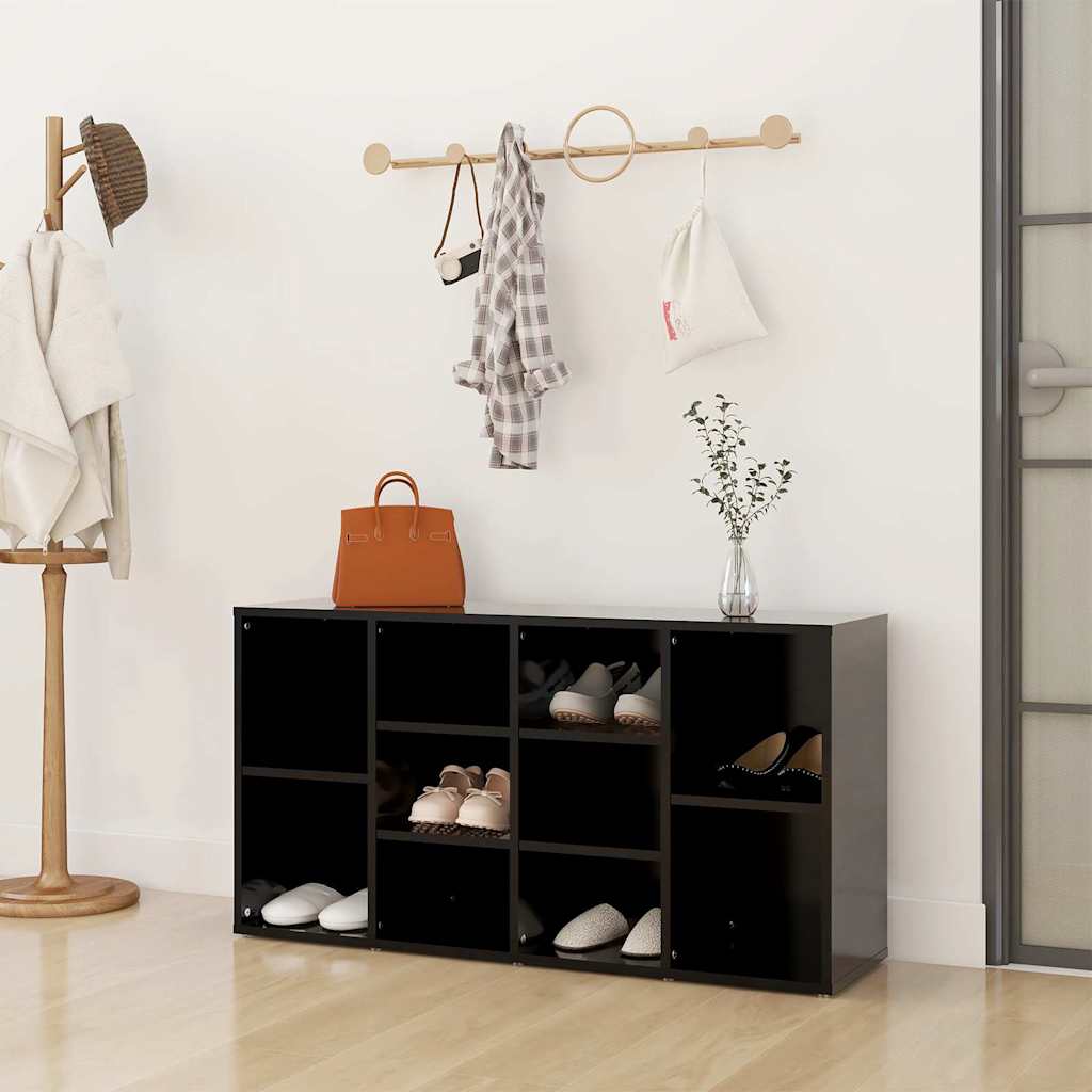 Vidaxl Schuhsofa 103x30x54,5 cm verarbeitetes Holz schwarz