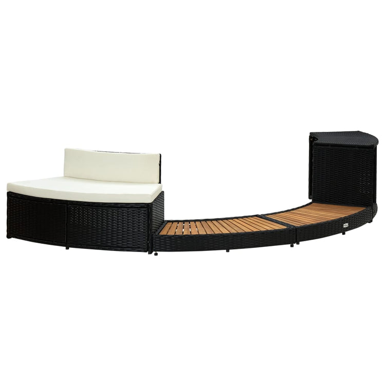Vidaxl Spa-Bouw Poly Rattan und fester Akaziahout schwarz