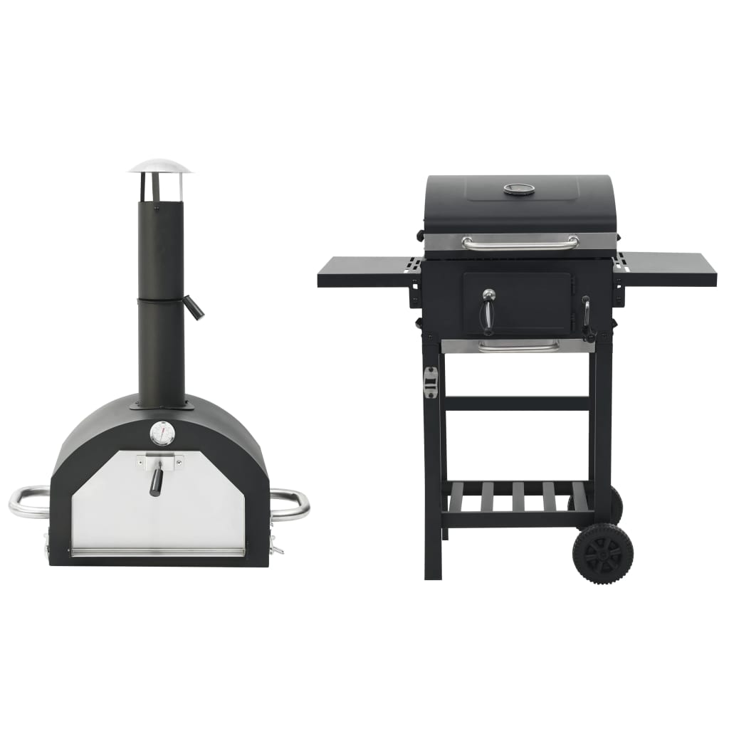Vidaxl-Pizzaofen und Grill 3-in-1 Schwarz