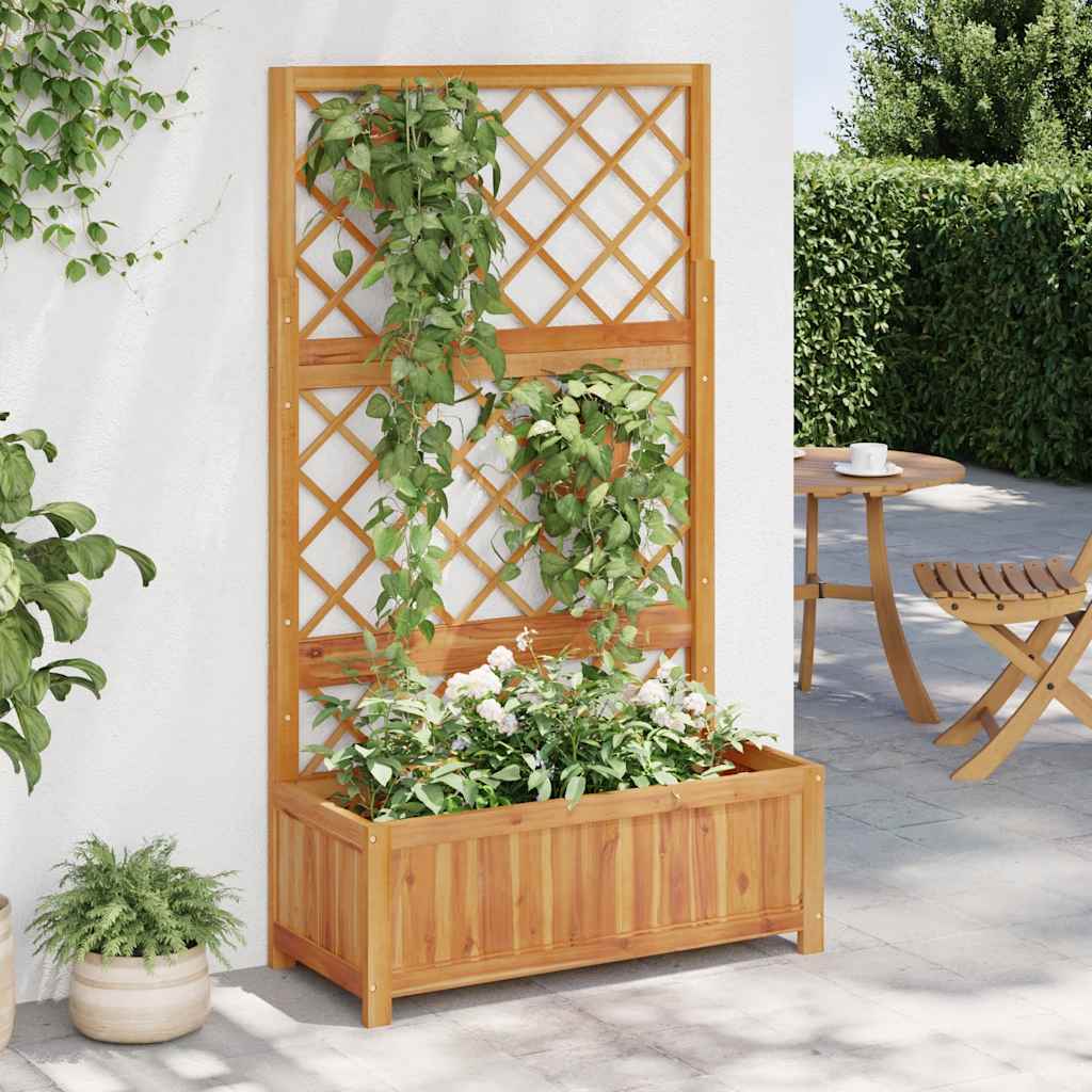 VIDAXL -Pflanzer mit SLAT 85x38x150 cm Festes Akazienholz angehoben