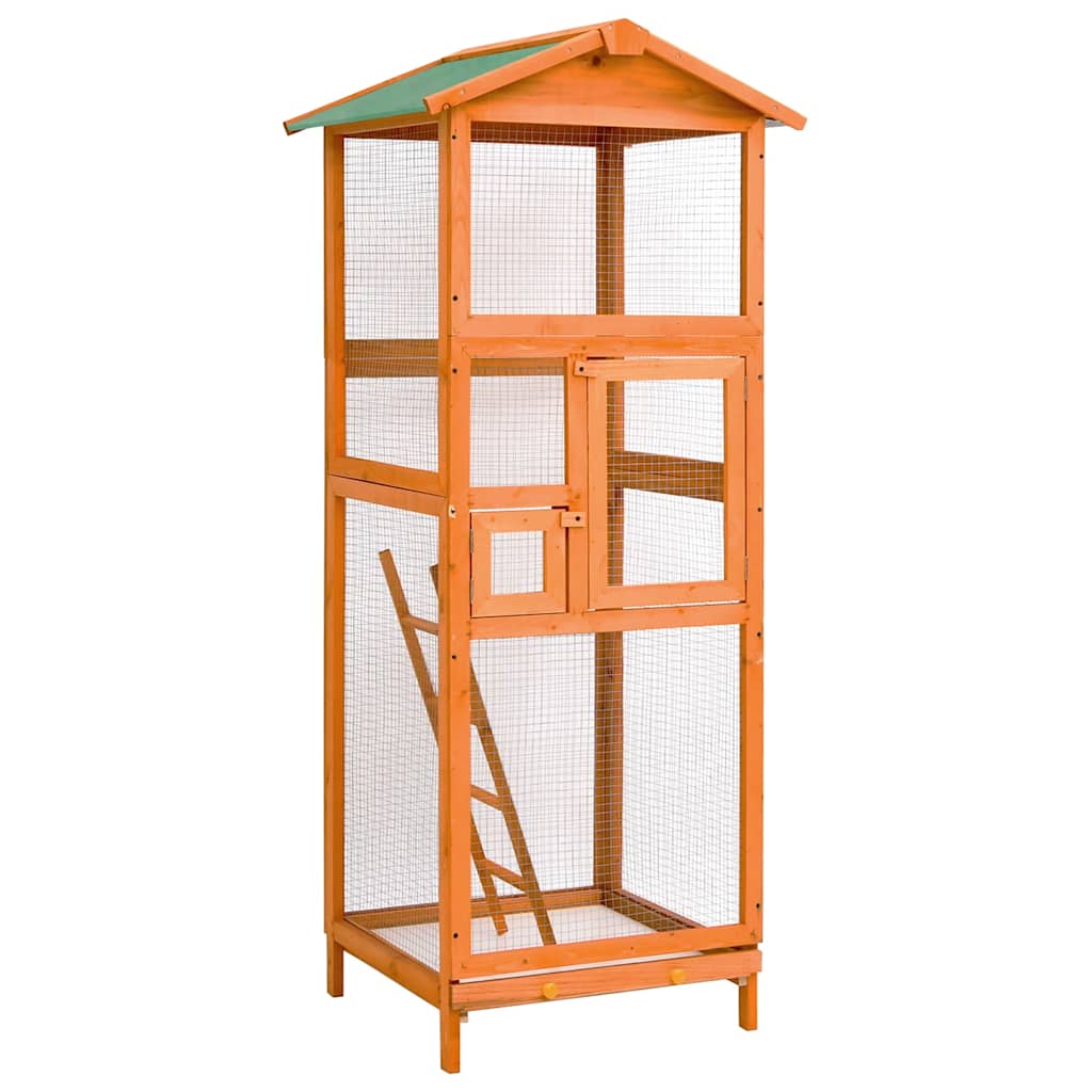 Vidaxl Vogelkäfig 68x62x166 cm Festkieferholz