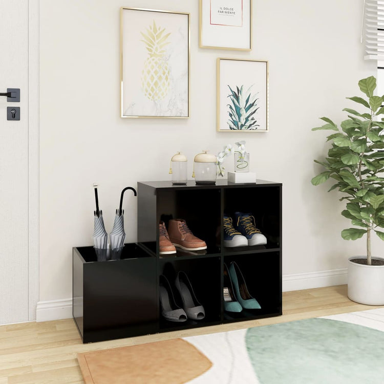 VIDAXL -Speicherschrank 105x35.5x70 cm verarbeitetes Holz schwarz