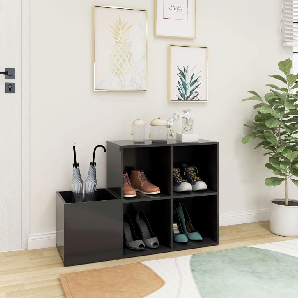 VIDAXL -Speicherschrank 105x35.5x70 cm verarbeitetes Holzgrau