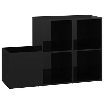 VIDAXL -Speicherschrank 105x35.5x70 cm propertiertes Holz Hochglanzschwarz schwarz