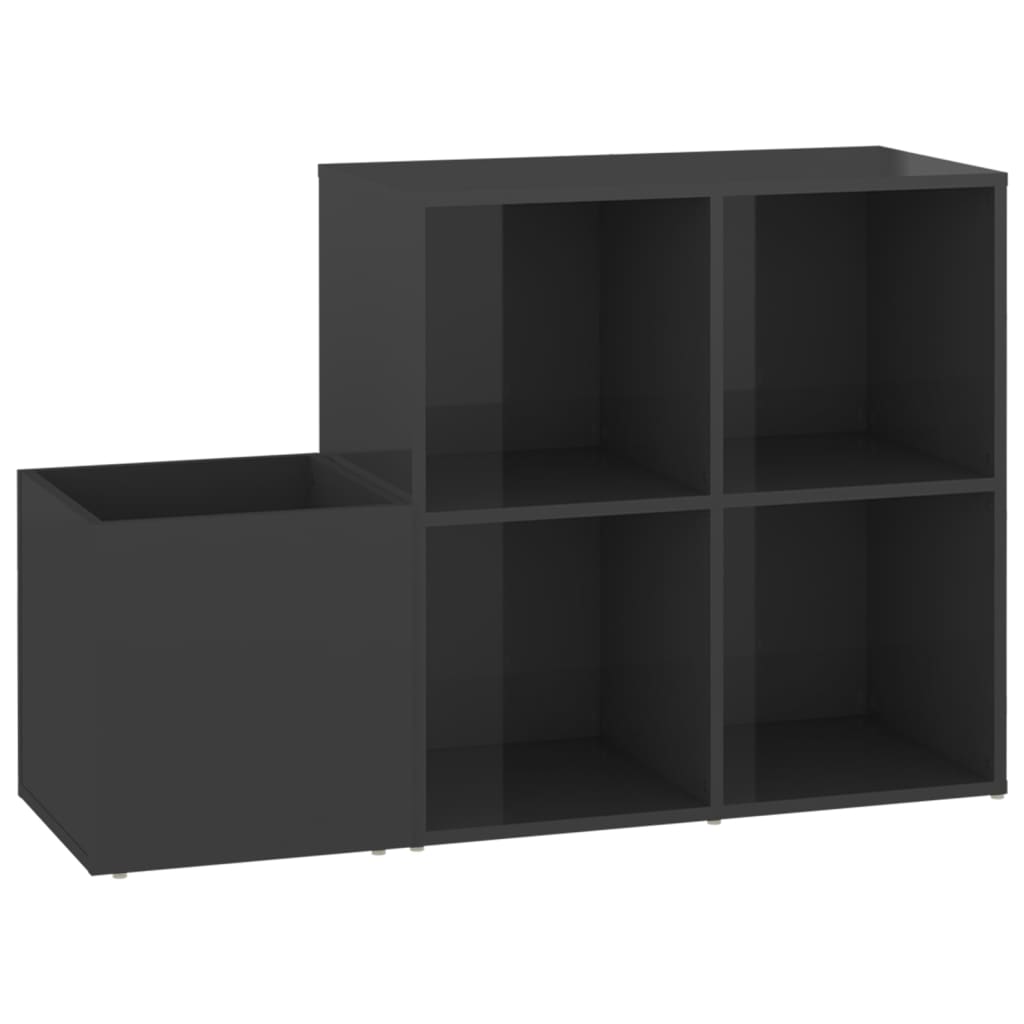 VIDAXL -Speicherschrank 105x35.5x70 cm verarbeitetes Holz Hochglanzgrau