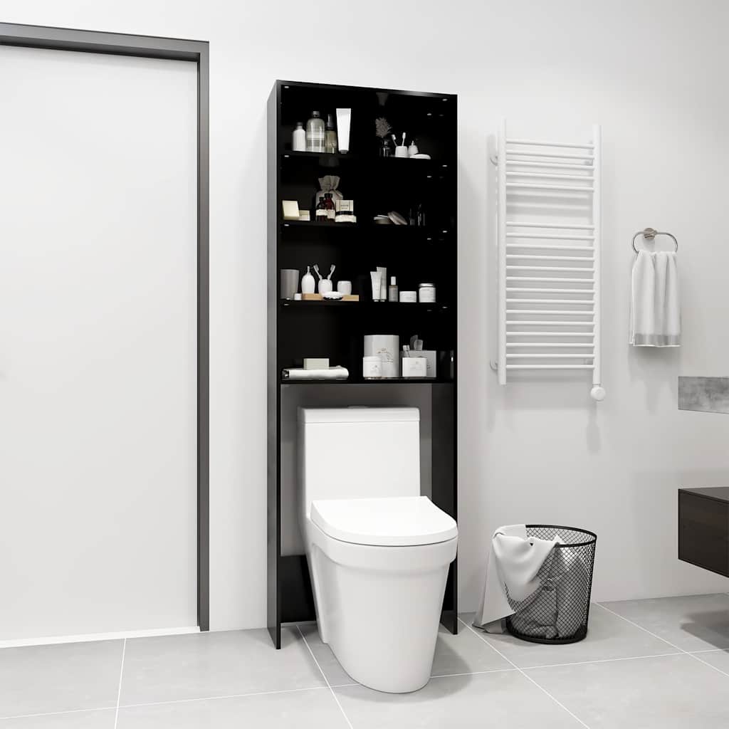 Vidaxl Waschmaschinenschrank 64x24x190 cm Schwarz