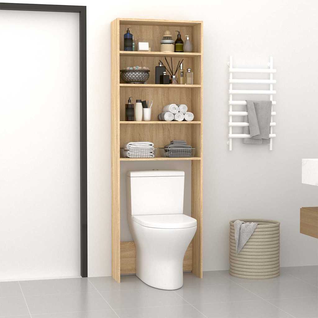Vidaxl Waschmaschinenschrank 64x24x190 cm Weiß und Sonoma Eiche gefärbt