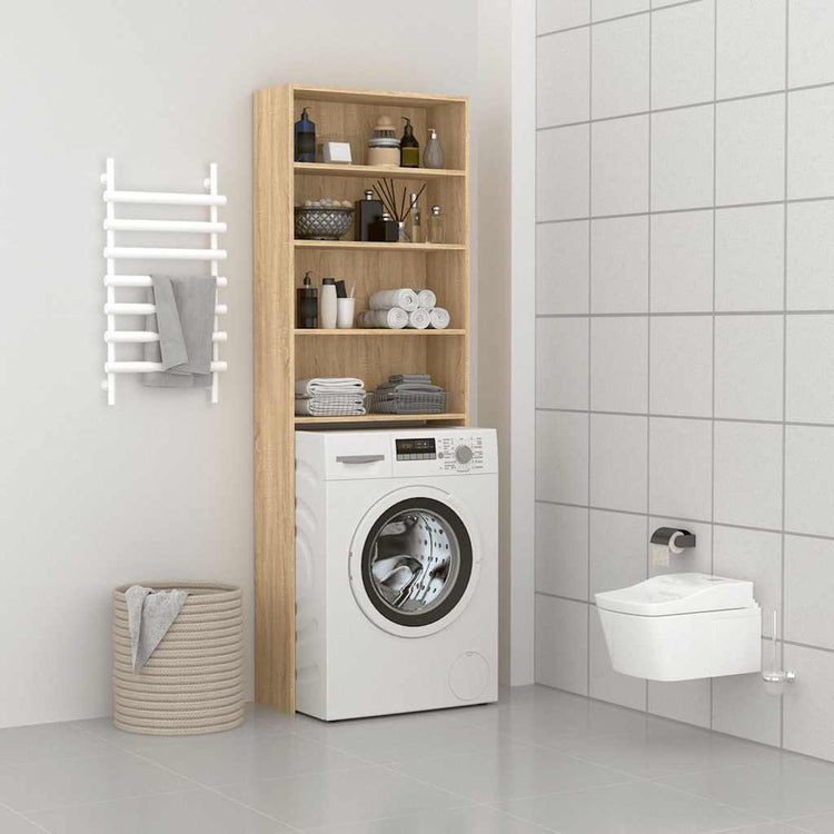 Vidaxl Waschmaschinenschrank 64x24x190 cm Weiß und Sonoma Eiche gefärbt