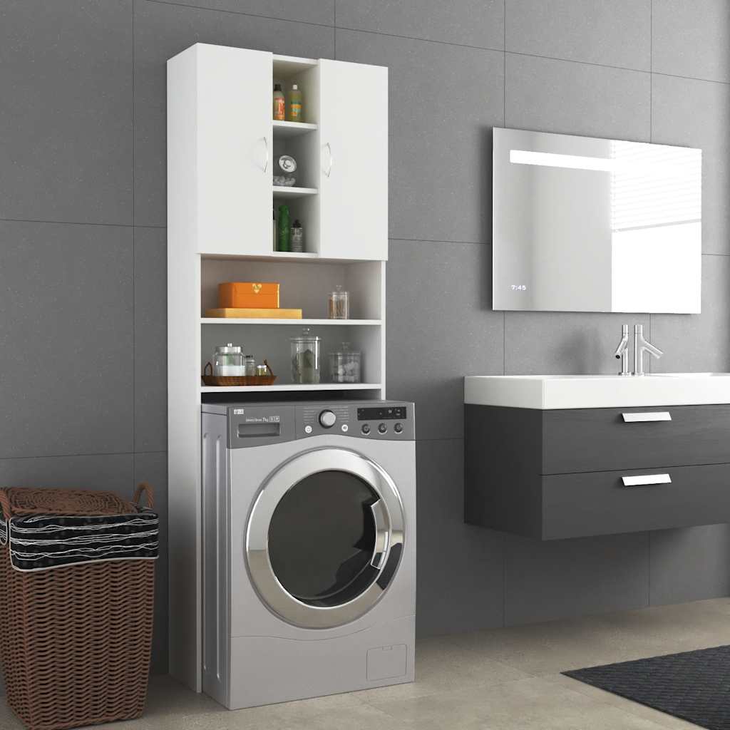 Vidaxl Waschmaschinenschrank 64x25.5x190 cm Weiß