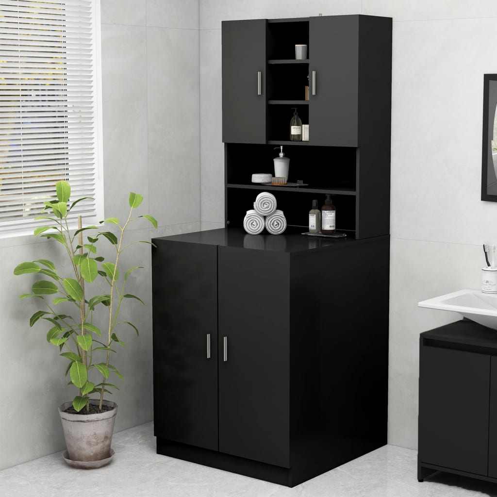 Vidaxl Waschmaschinenschrank 70,5 x 25,5 x 90 cm Schwarz