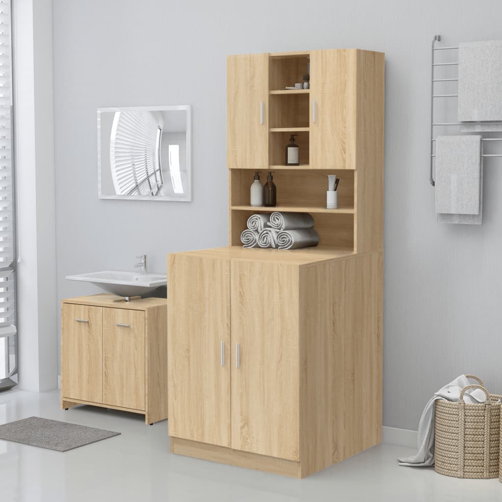 Vidaxl Waschmaschinenschrank 71x71.5x91.5 cm Sonoma Eiche gefärbt