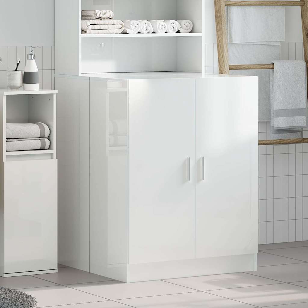 Vidaxl Waschmaschinenschrank 71 x 71,5 x 91,5 cm Hochglanz weiß