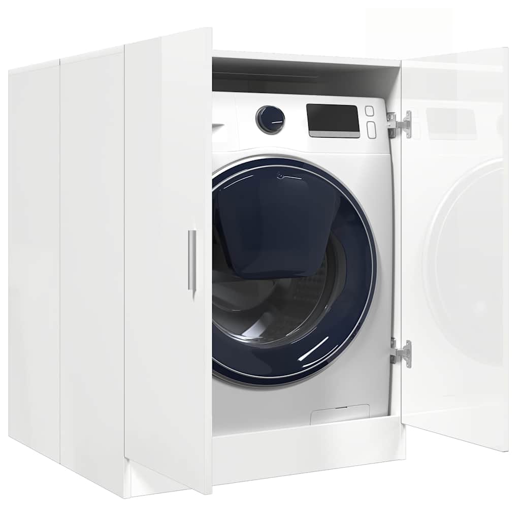Vidaxl Waschmaschinenschrank 71 x 71,5 x 91,5 cm Hochglanz weiß