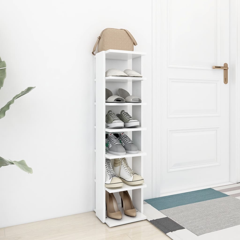 Vidaxl Schuhschrank 27,5 x 27 x 102 cm verarbeitetes Holz weiß