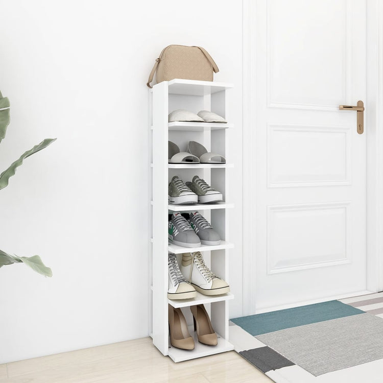 Vidaxl Schuhschrank 27,5 x 27 x 102 cm verarbeitetes Holz weiß