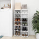 Vidaxl -Schuhschränke 2 PCs 27,5 x 27 x 102 cm verarbeitetes Holz weiß