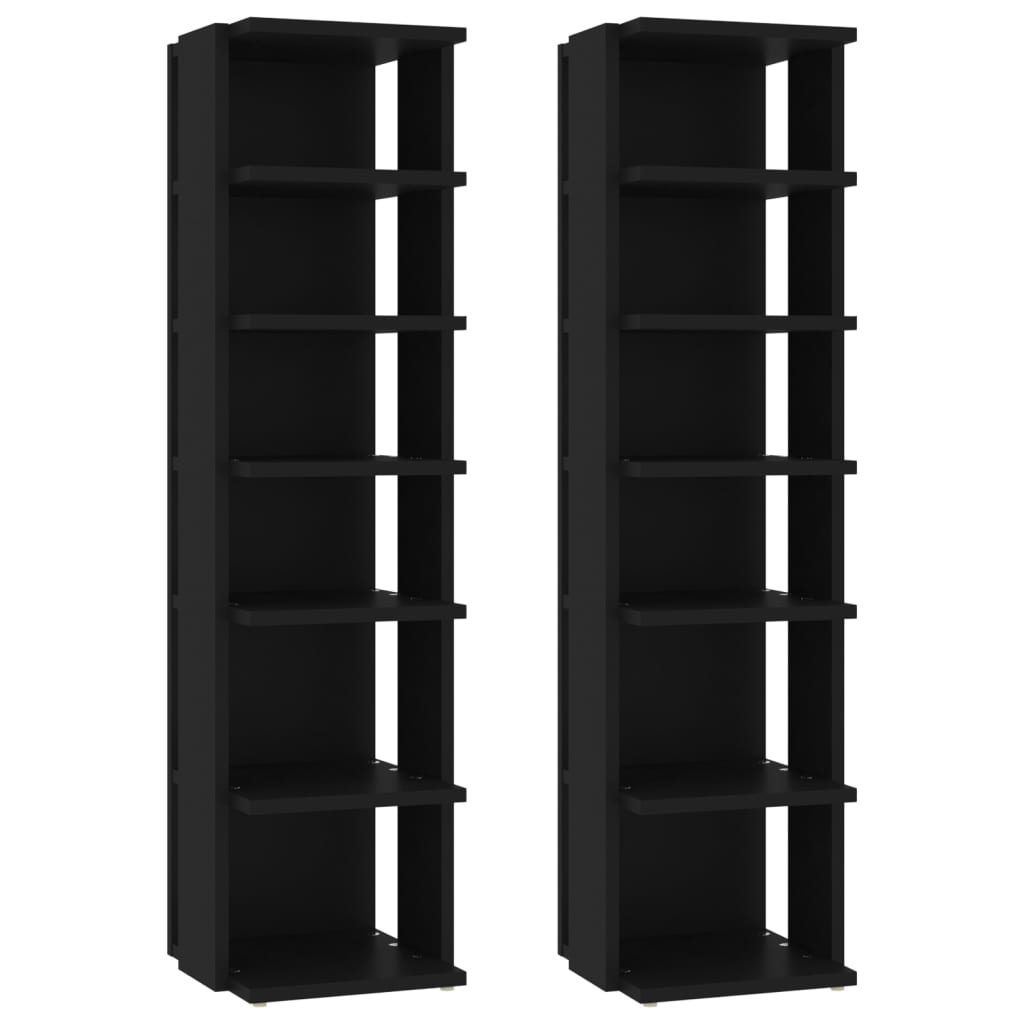 Vidaxl Schuhschränke 2 ST 27.5x27x102 cm Schwarz