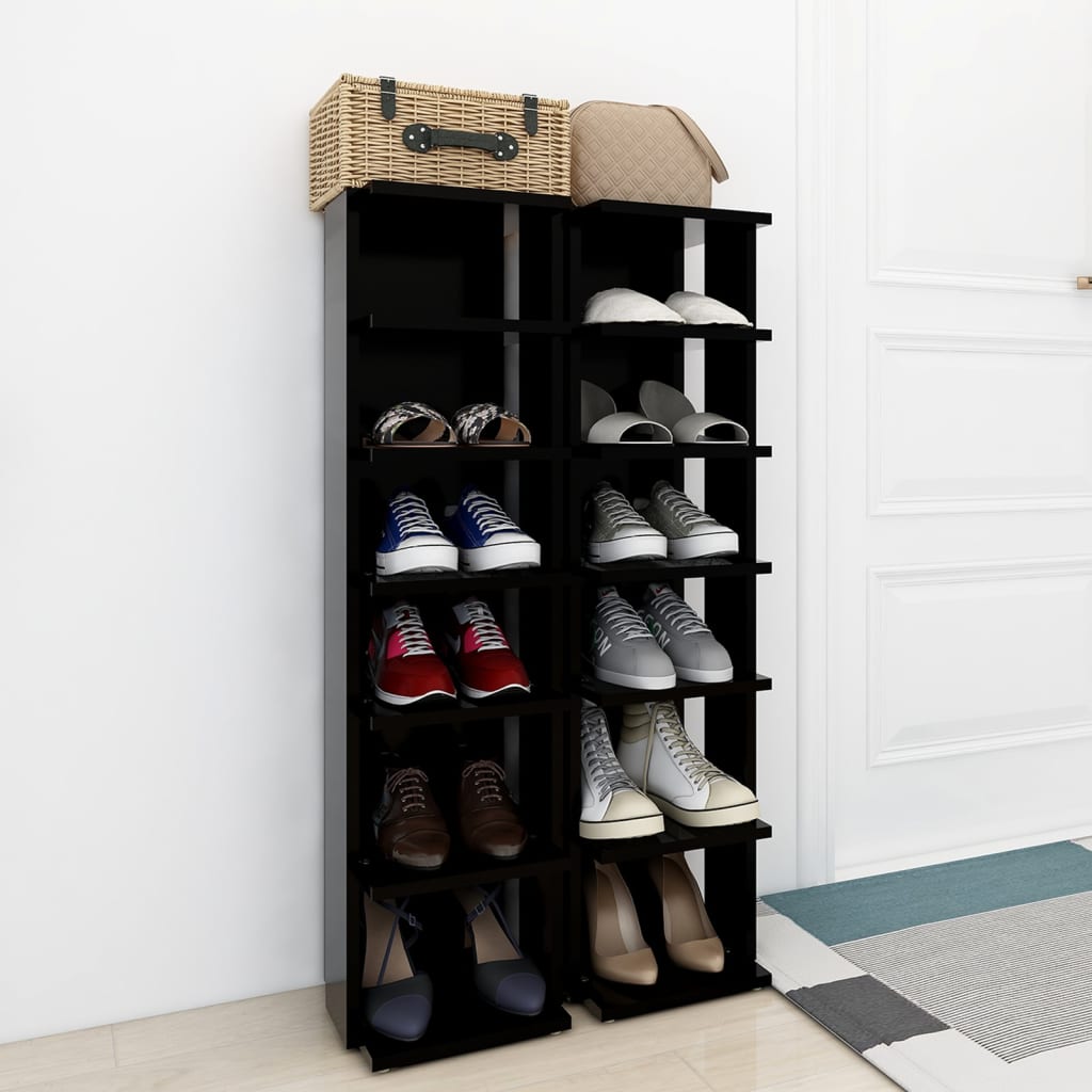 Vidaxl Schuhschränke 2 ST 27.5x27x102 cm Schwarz