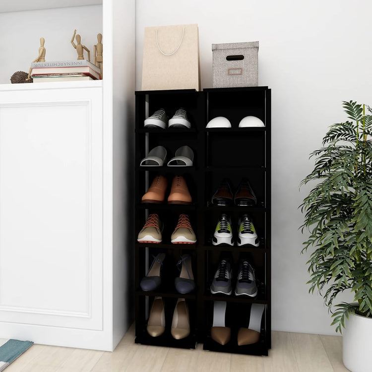 Vidaxl Schuhschränke 2 ST 27.5x27x102 cm Schwarz