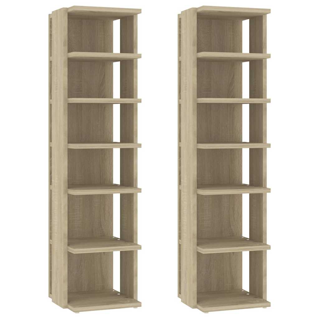 VIDAXL -Schuhschränke 2 PCs 27,5 x 27 x 102 cm Sonoma Eiche -Colored
