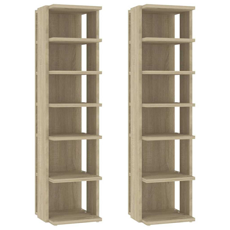 VIDAXL -Schuhschränke 2 PCs 27,5 x 27 x 102 cm Sonoma Eiche -Colored