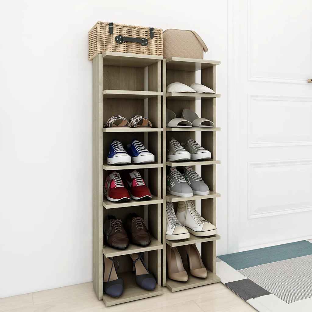 VIDAXL -Schuhschränke 2 PCs 27,5 x 27 x 102 cm Sonoma Eiche -Colored