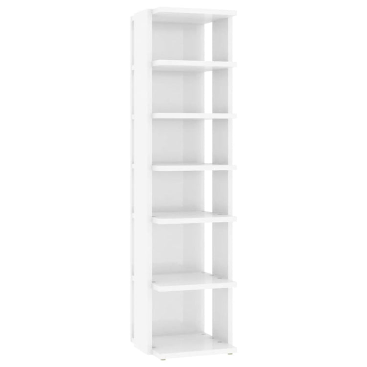 Vidaxl Schuhschrank 27,5 x 27 x 102 cm verarbeitetes Holz Hochglanz weiß