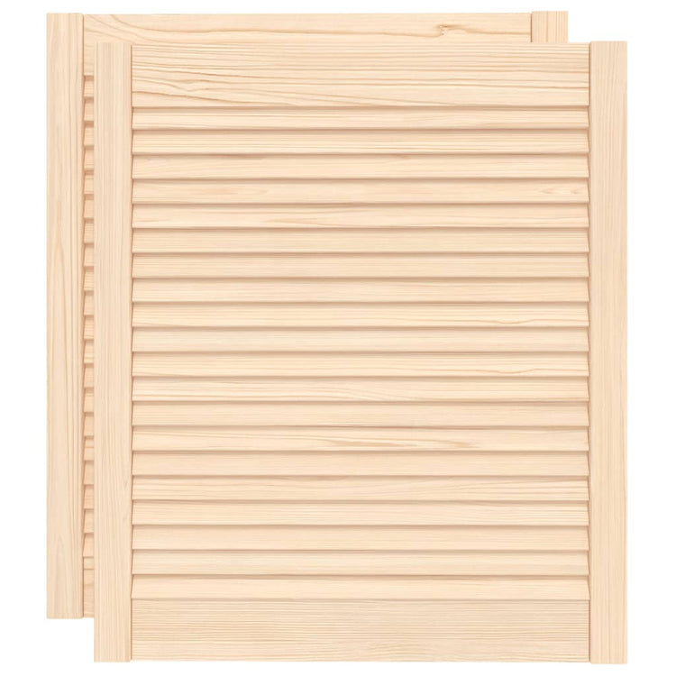 VIDAXL -Schranktüren mit Lamellen 2 PCs 69 x 59,4 cm Festkiefer