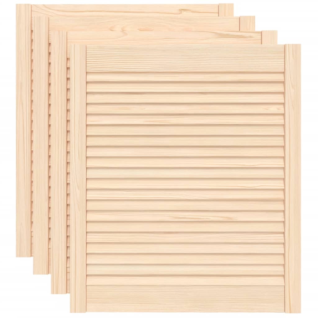 VIDAXL -Schranktüren mit Lamellen 4 -Stcs 69x59.4 cm Festkiefer