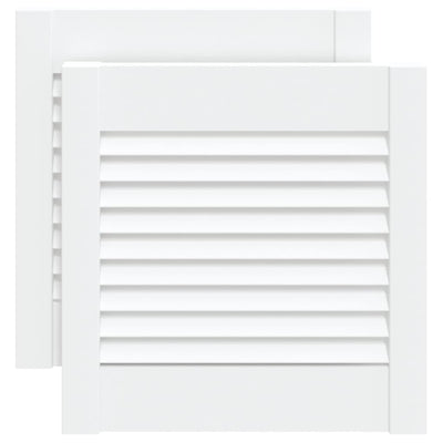 VIDAXL -Schranktüren mit Lamellen 2 Stcs 39,5 x 39,4 cm Kiefernholz Weiß weiß