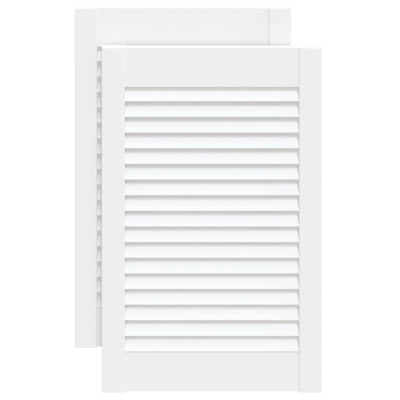 VIDAXL -Schranktüren mit Lamellen 2 PCs 61,5 x 39,4 cm Kiefernholz Weiß weiß